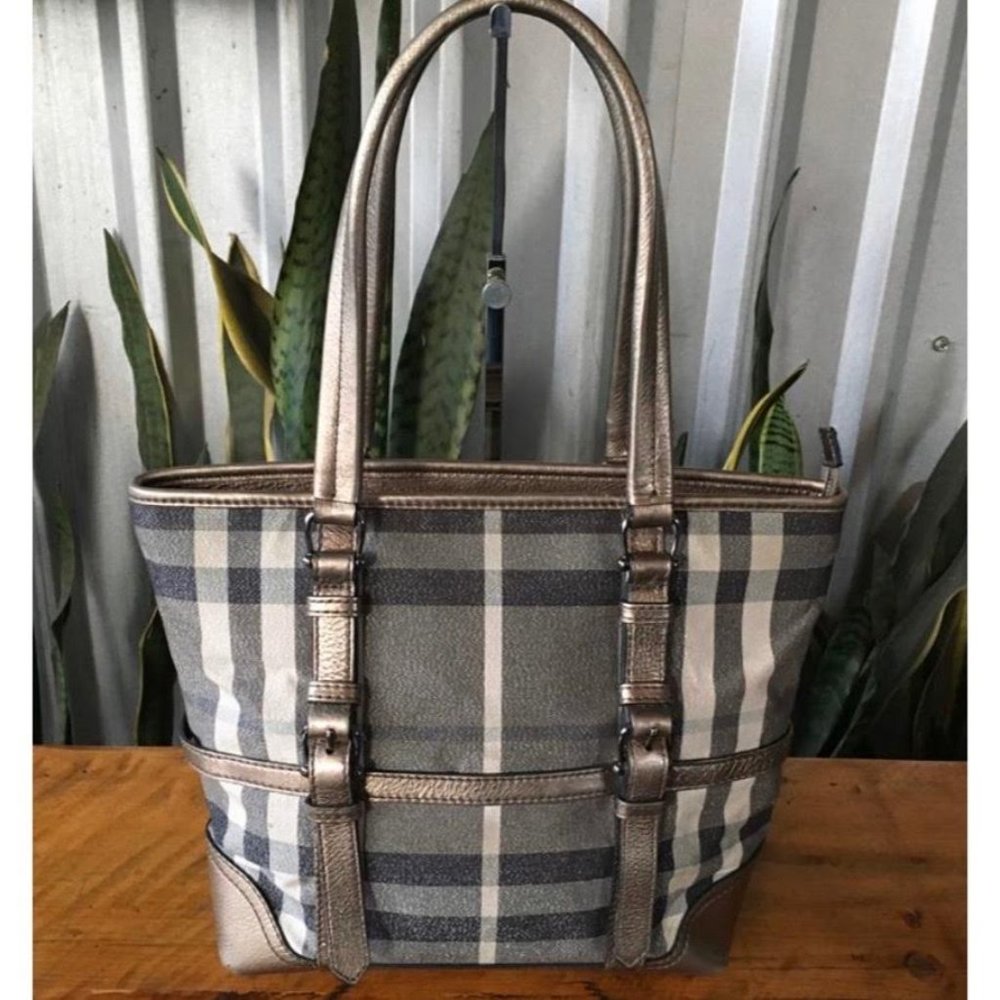 BURBERRY SHIMMER CHECK TOTE